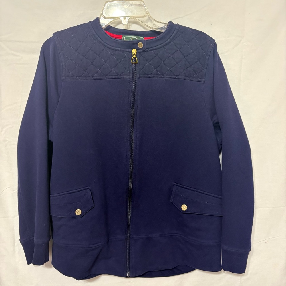 Lauren Ralph Lauren Active quilted full-zip jacket in navy blue. - Picture 2 of 9